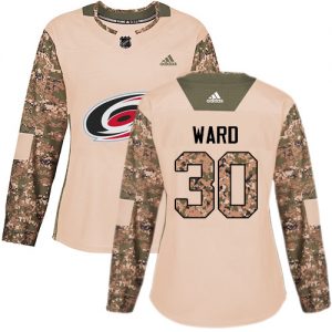 Dámské NHL Carolina Hurricanes dresy 30 Cam Ward Authentic Camo Adidas Veterans Day Practice