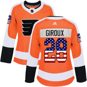 Dámské NHL Philadelphia Flyers dresy 28 Claude Giroux Authentic Oranžový Adidas USA Flag Fashion