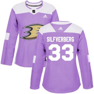 Dámské NHL Anaheim Ducks dresy 33 Jakob Silfverberg Authentic Nachový Adidas Fights Cancer Practice
