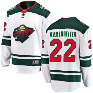 Mens Reebok Minnesota Wild 22 Nino Niederreiter Authentic White Away NHL  Jersey