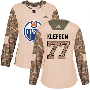 Dámské NHL Edmonton Oilers dresy 77 Oscar Klefbom Authentic Camo Adidas Veterans Day Practice