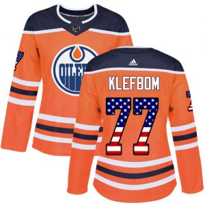Dámské NHL Edmonton Oilers dresy 77 Oscar Klefbom Authentic Oranžový Adidas USA Flag Fashion