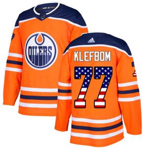 Dětské NHL Edmonton Oilers dresy 77 Oscar Klefbom Authentic Oranžový Adidas USA Flag Fashion