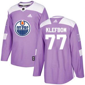 Dětské NHL Edmonton Oilers dresy 77 Oscar Klefbom Authentic Nachový Adidas Fights Cancer Practice