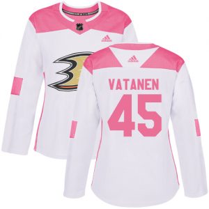 Dámské NHL Anaheim Ducks dresy 45 Sami Vatanen Authentic Bílý Růžový Adidas Fashion