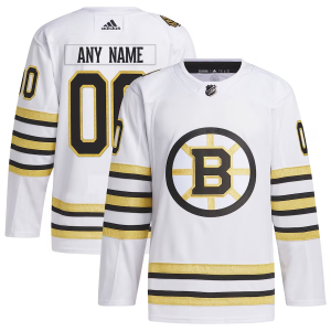 Boston Bruins Personalizované Dresy Bílý 100th Anniversary Primegreen Authentic