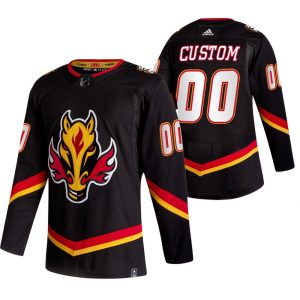 Calgary Flames Personalizované Dresy 2021 Reverse Retro Special Edition Authentic Černá